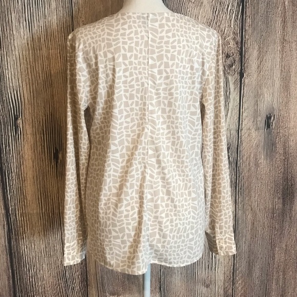 ANN TAYLOR SMALL CREAM & BEIGE BLOUSE - Picture 2 of 8